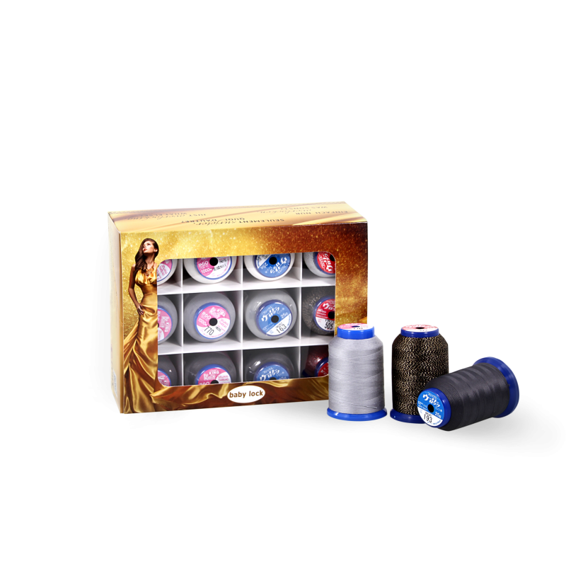 Coffret de 12 bobines de fils Fujix Baby Lock